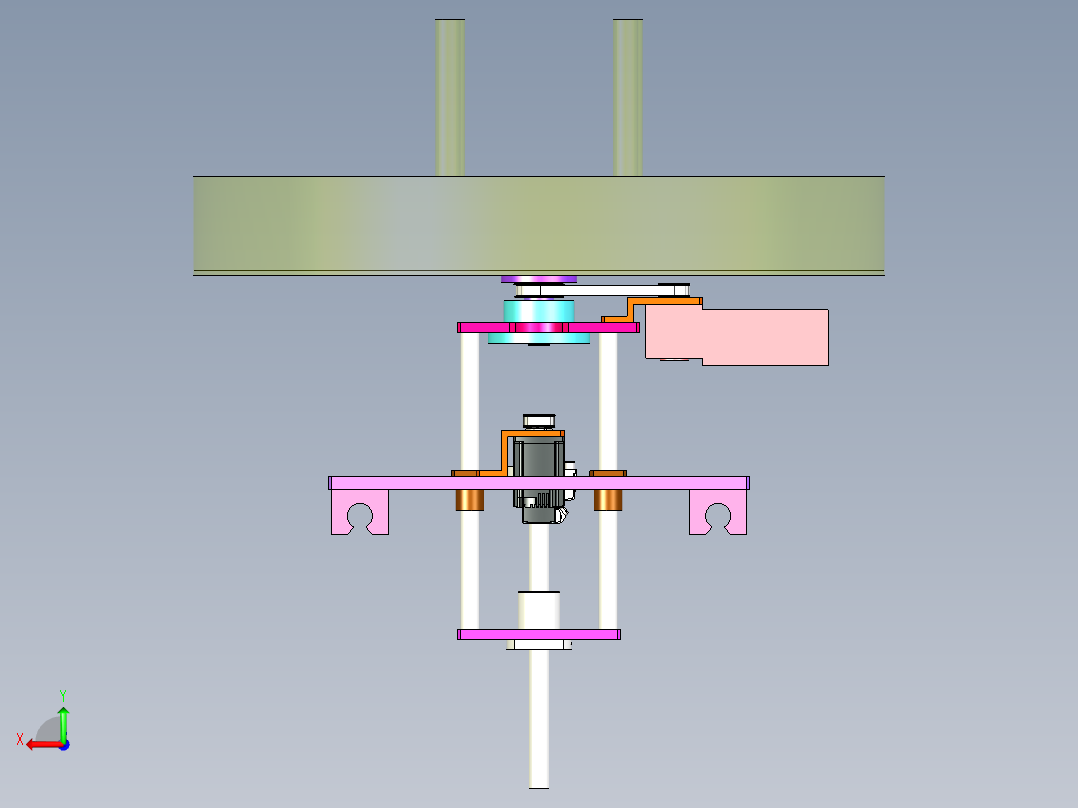 可升降转盘结构设计后视图