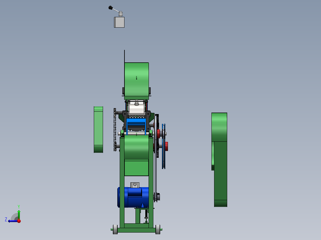 农业机械、播种机右视图