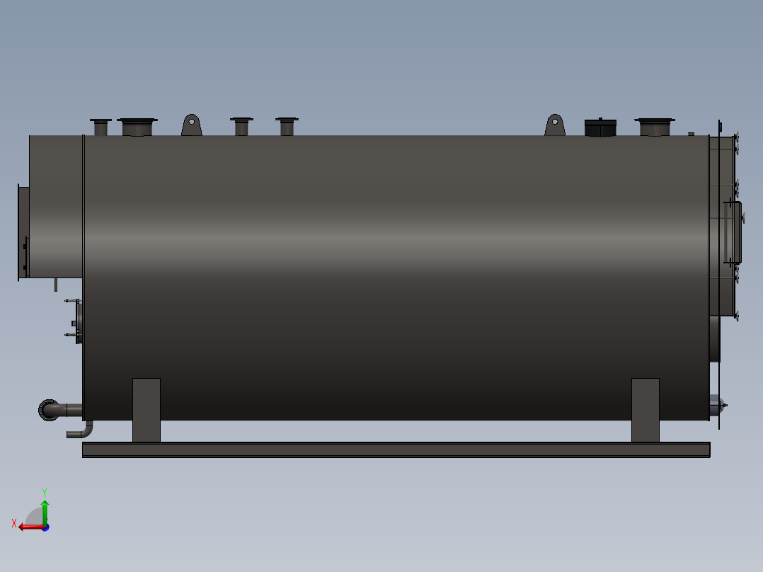压力容积、clw350s锅炉后视图
