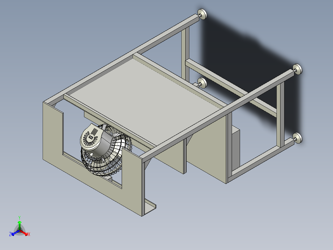 基础类工作台正等轴测图