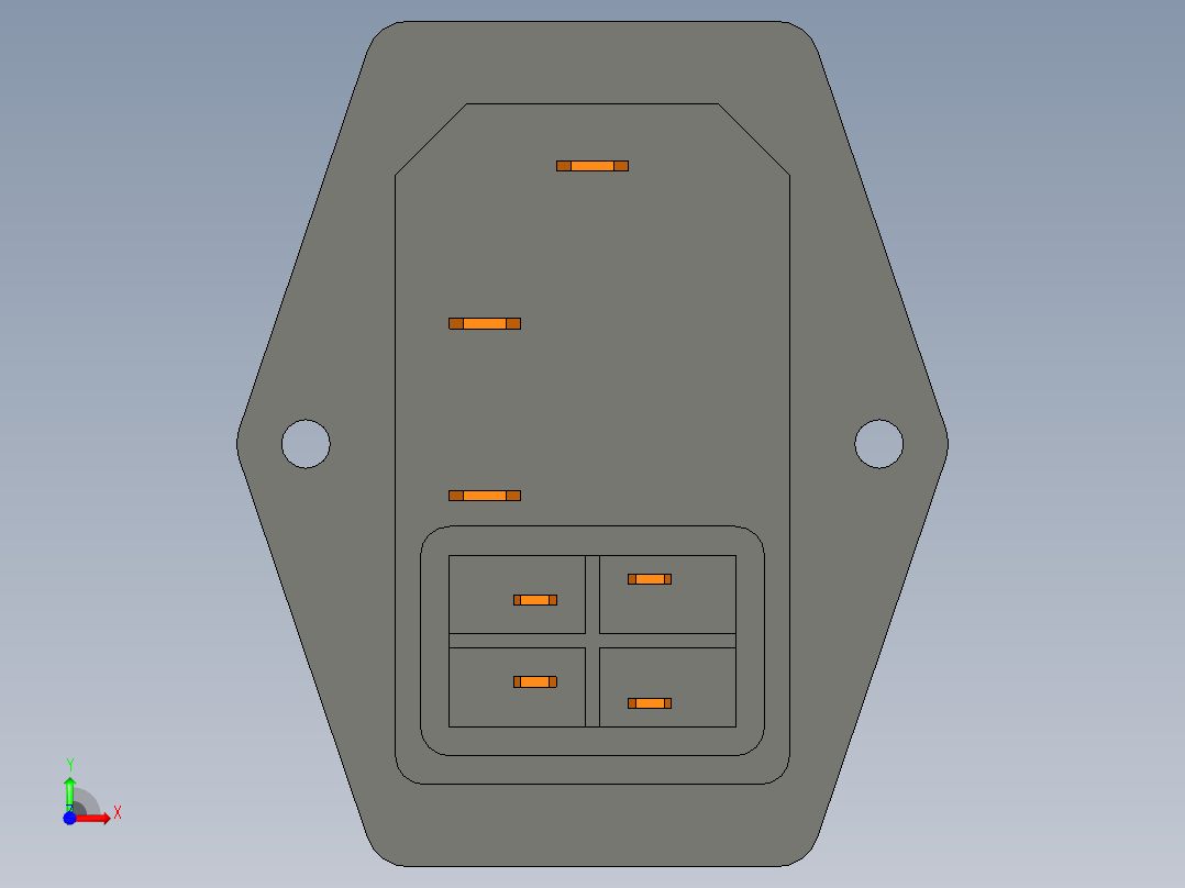 电源插座前视图