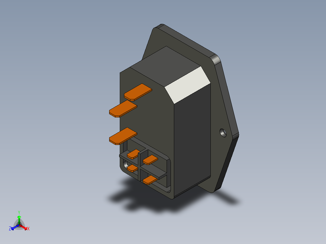 电源插座正等轴测图