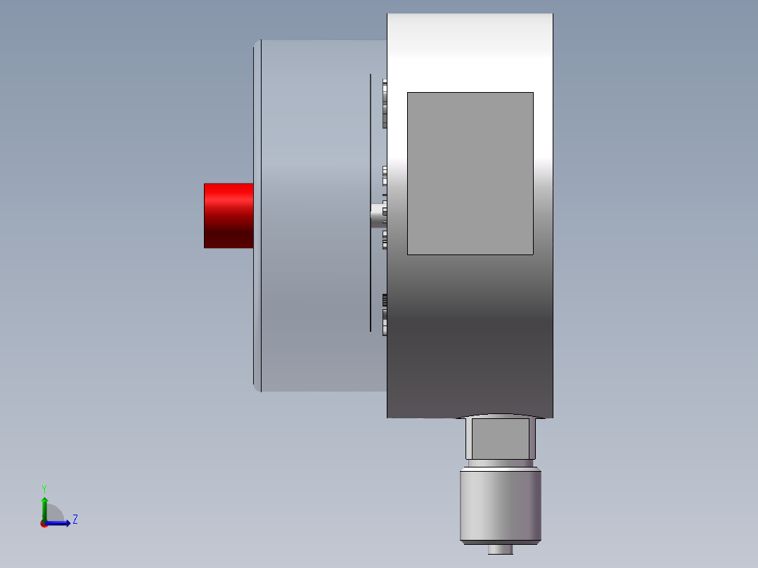 电接点压力表左视图