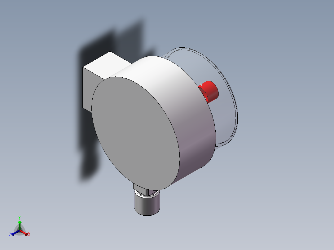 电接点压力表正等轴测图