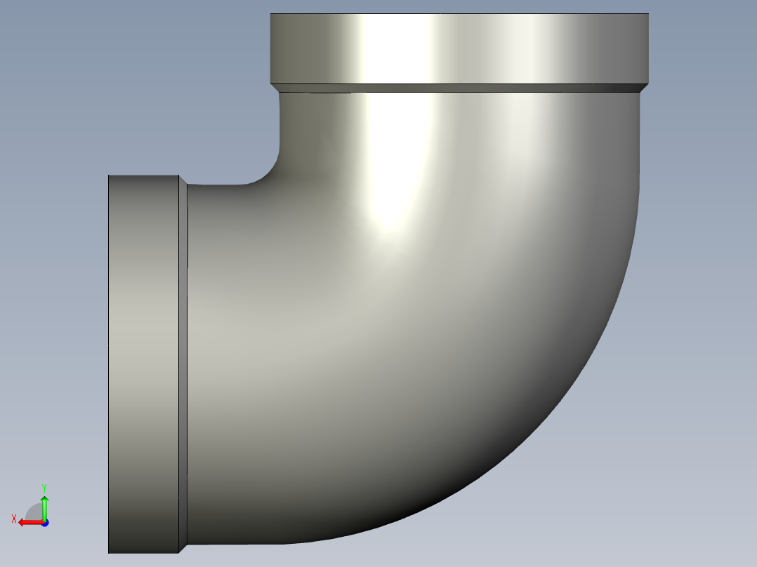 螺纹管弯头-90°等径 DN32后视图