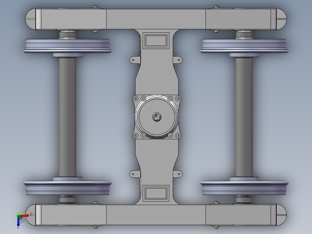858300-货车转向架模型设计俯视图