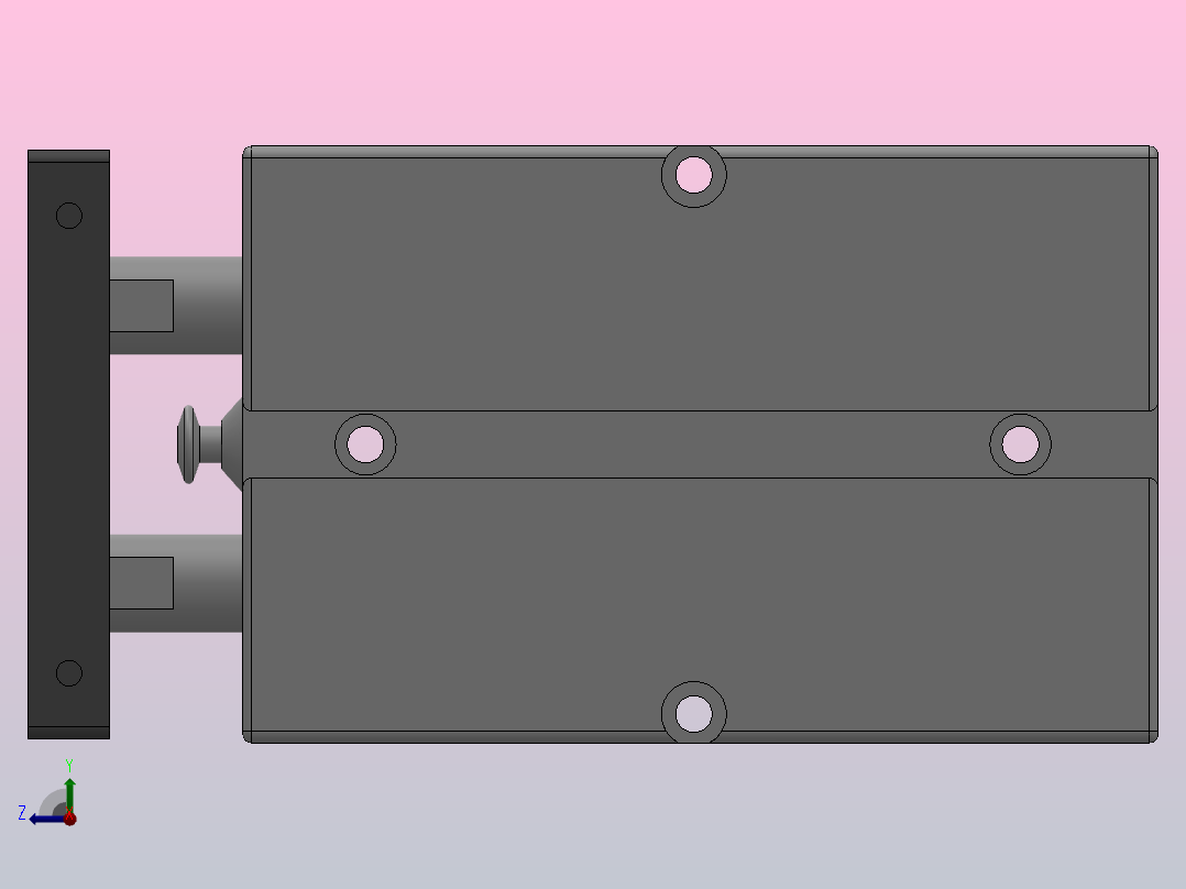 TN系列经济型双轴气缸[TN-25X50-S]右视图