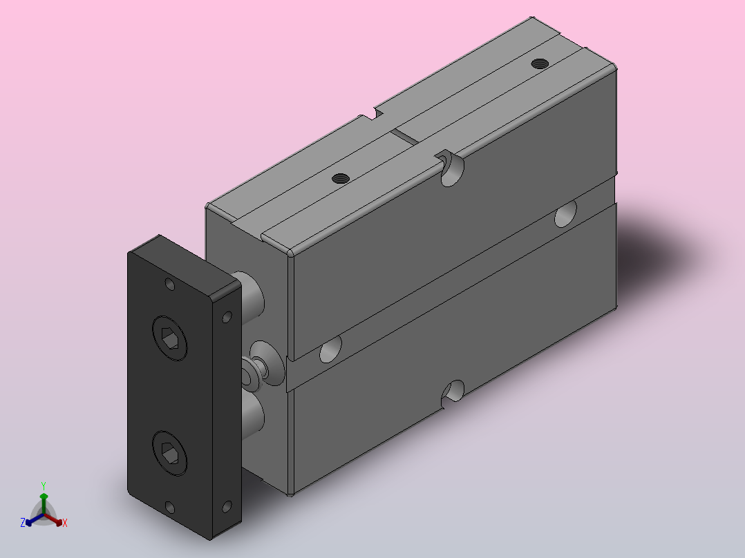 TN系列经济型双轴气缸[TN-25X50-S]正等轴测图