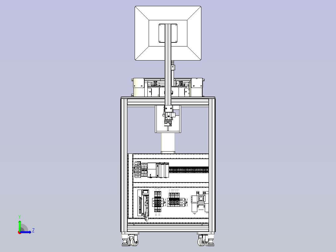 一款PCB计量测试机3D图纸左视图