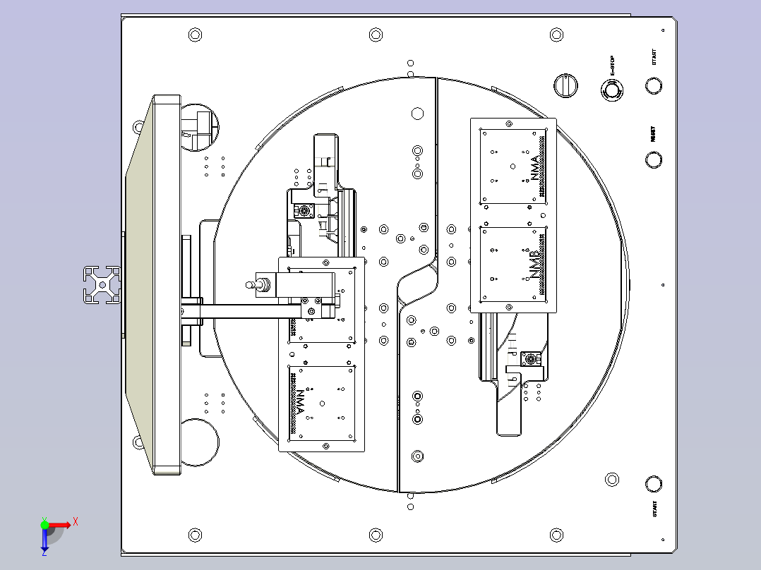 一款PCB计量测试机3D图纸俯视图
