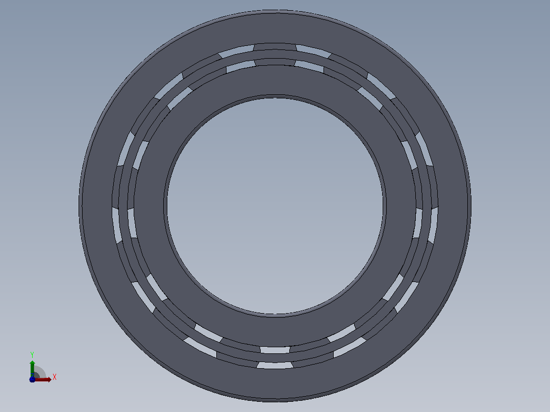 多套GBT283圆柱滚子轴承3D模型Solidworks设计前视图