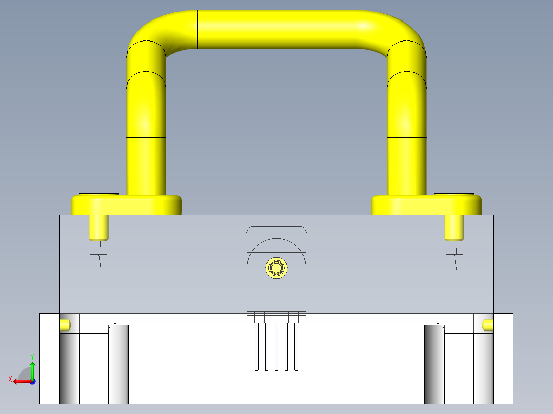 电子零件简易弯曲夹具后视图