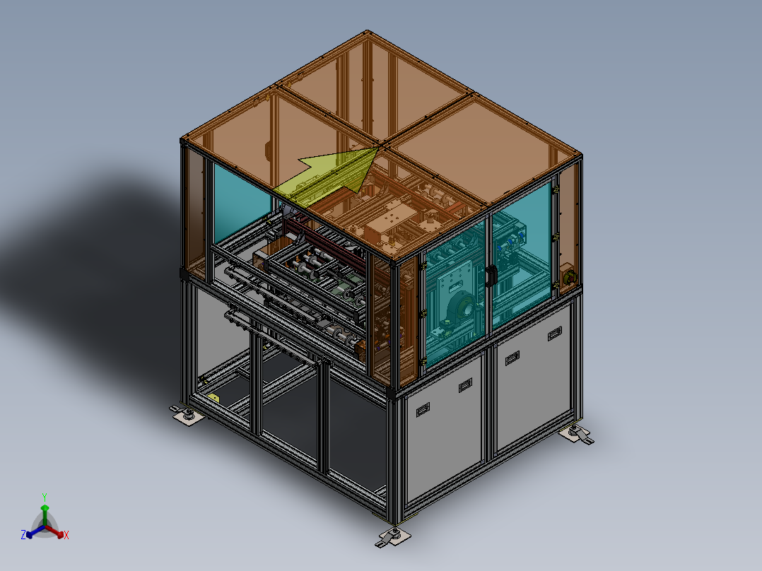 面板翻转输送设备含bomsw16可编辑正等轴测图