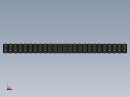 彩色公头100mil（2.54mm）系列-DS1021_black_2x25p_100mil_Type5_rev1.0前视缩略图