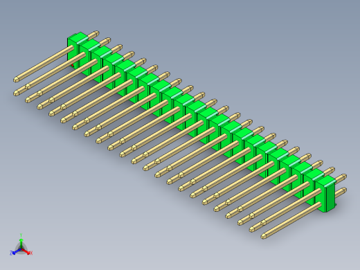 彩色公头100mil（2.54mm）系列-DS1021_green_2x22p_100mil_Type5_rev1.0
