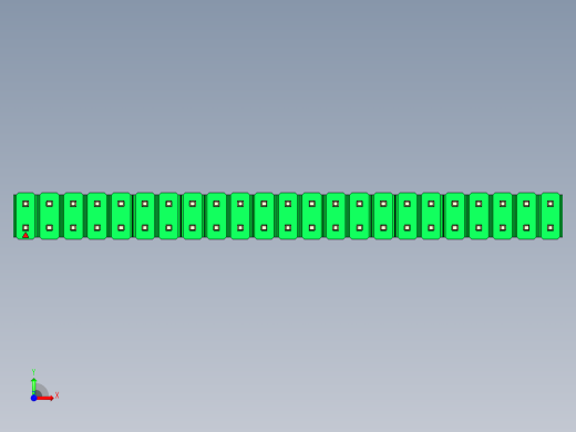 彩色公头100mil（2.54mm）系列-DS1021_green_2x23p_100mil_Type1_rev1.0前视缩略图