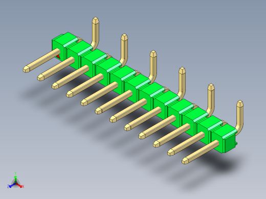 彩色公排针 100mil 2.54mm 系列-DS1022_green_12p_100mil_Type_SMT_R2_rev1.0