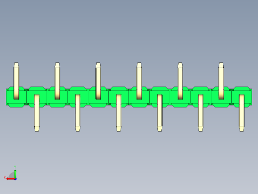 彩色公排针 100mil 2.54mm 系列-DS1022_green_12p_100mil_Type_SMT_R2_rev1.0后视缩略图