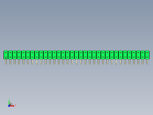 彩色公排针 100mil 2.54mm 系列-DS1022_green_2x33p_100mil_TypeD_rev1.0前视缩略图