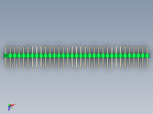 彩色公排针 100mil 2.54mm 系列-DS1022_green_2x33p_100mil_TypeD_rev1.0俯视缩略图