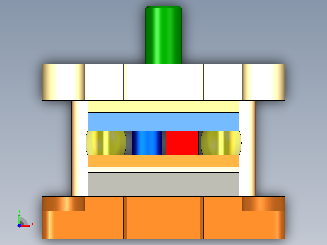 极片级进模（CAD图+proe三维）前视图