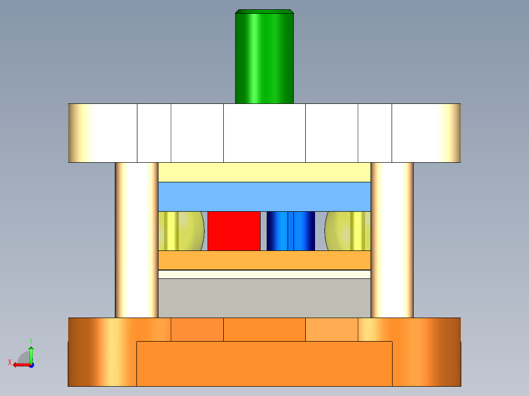 极片级进模（CAD图+proe三维）后视图