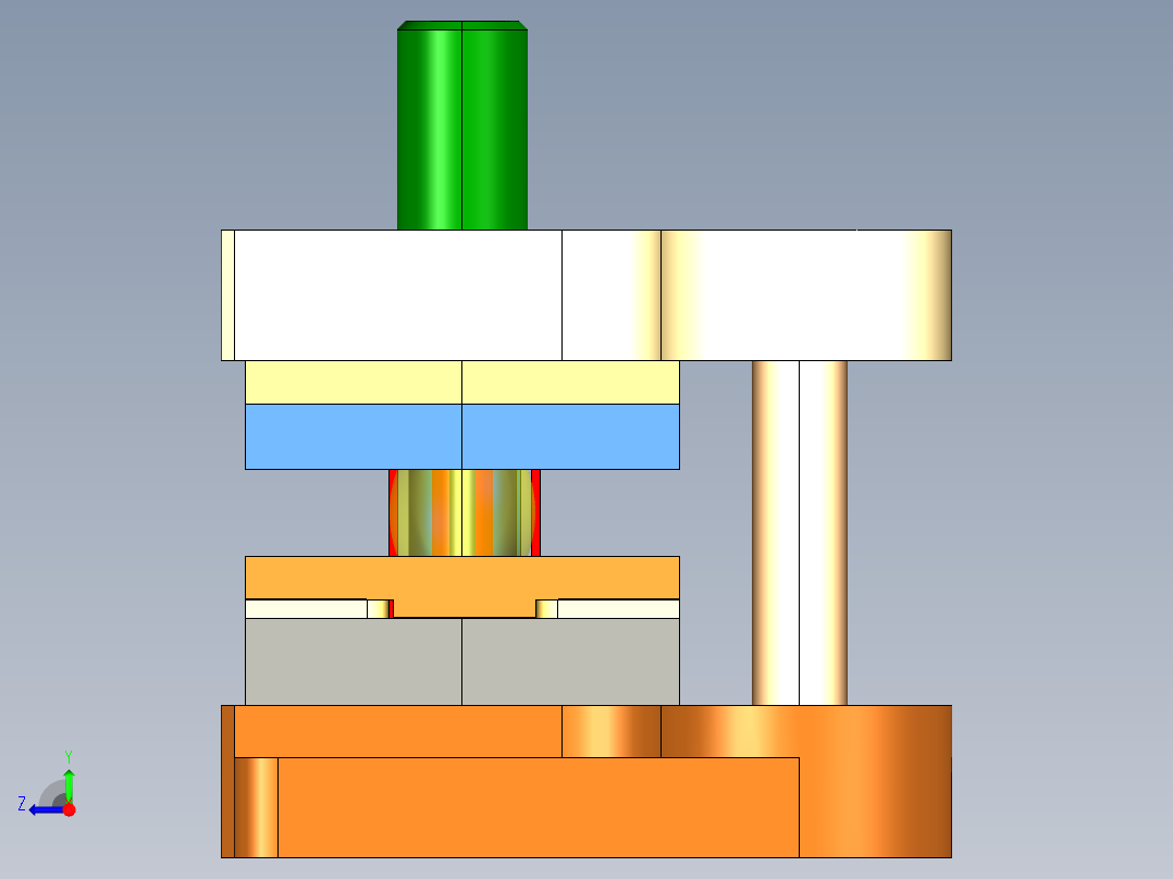 极片级进模（CAD图+proe三维）右视图