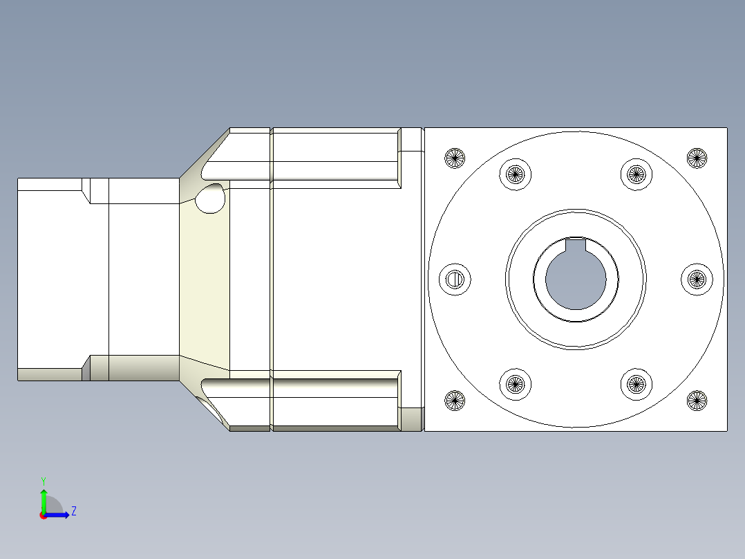 换向器PW90双孔 PGH90-L2 14-50-70-M4.stp左视图