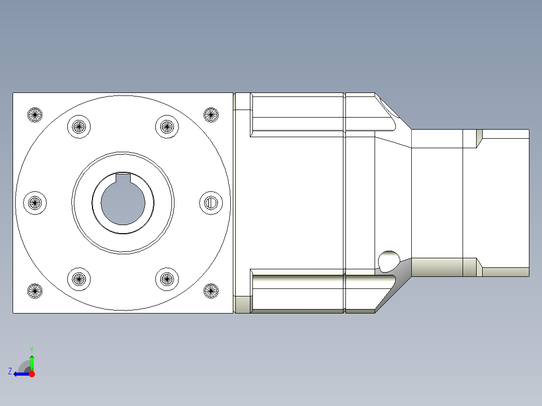 换向器PW90双孔 PGH90-L2 14-50-70-M4.stp右视图