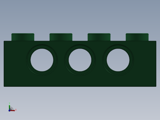 乐高机械组积木（横梁）-4107790 - 3701 Dark Green Technic Brick 1 x 4 with Holes前视缩略图