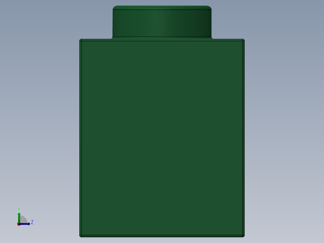 乐高机械组积木（横梁）-4107790 - 3701 Dark Green Technic Brick 1 x 4 with Holes左视图