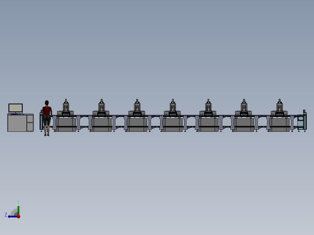 CNC加工线右视图