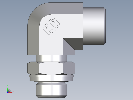 卡套式工业通用硬管接头EO_Adjustable_Locknut_elbow_WEE12SROMDCF前视缩略图