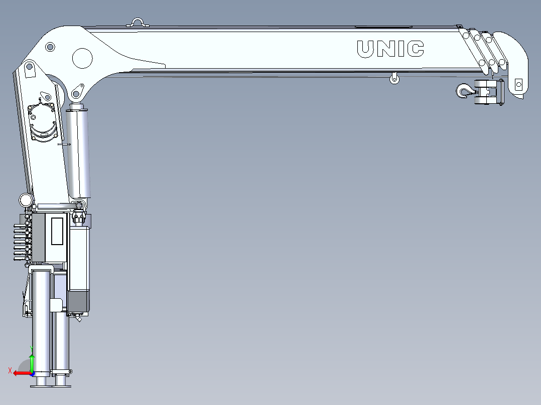 suzu frr90ne4带吊的货车3D模型图纸 STEP格式后视图