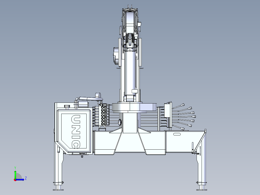 suzu frr90ne4带吊的货车3D模型图纸 STEP格式左视图