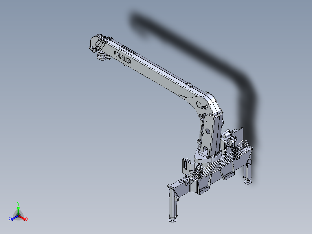 suzu frr90ne4带吊的货车3D模型图纸 STEP格式正等轴测图