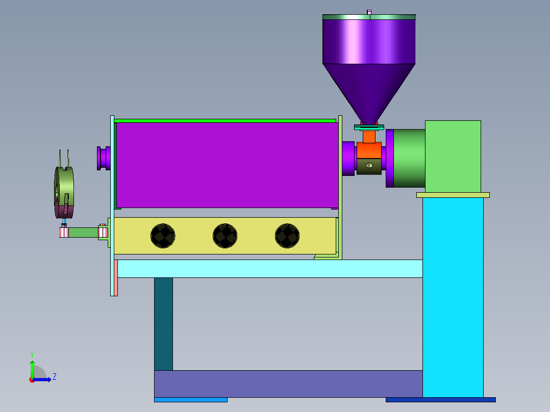 新能源汽车电源线包胶机左视图