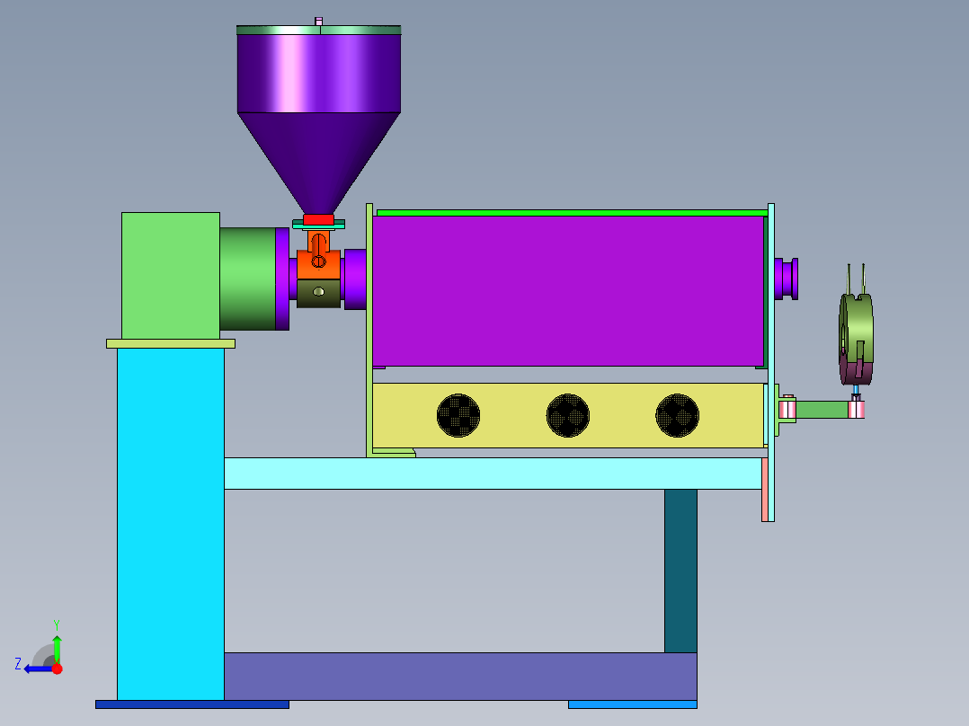 新能源汽车电源线包胶机右视图