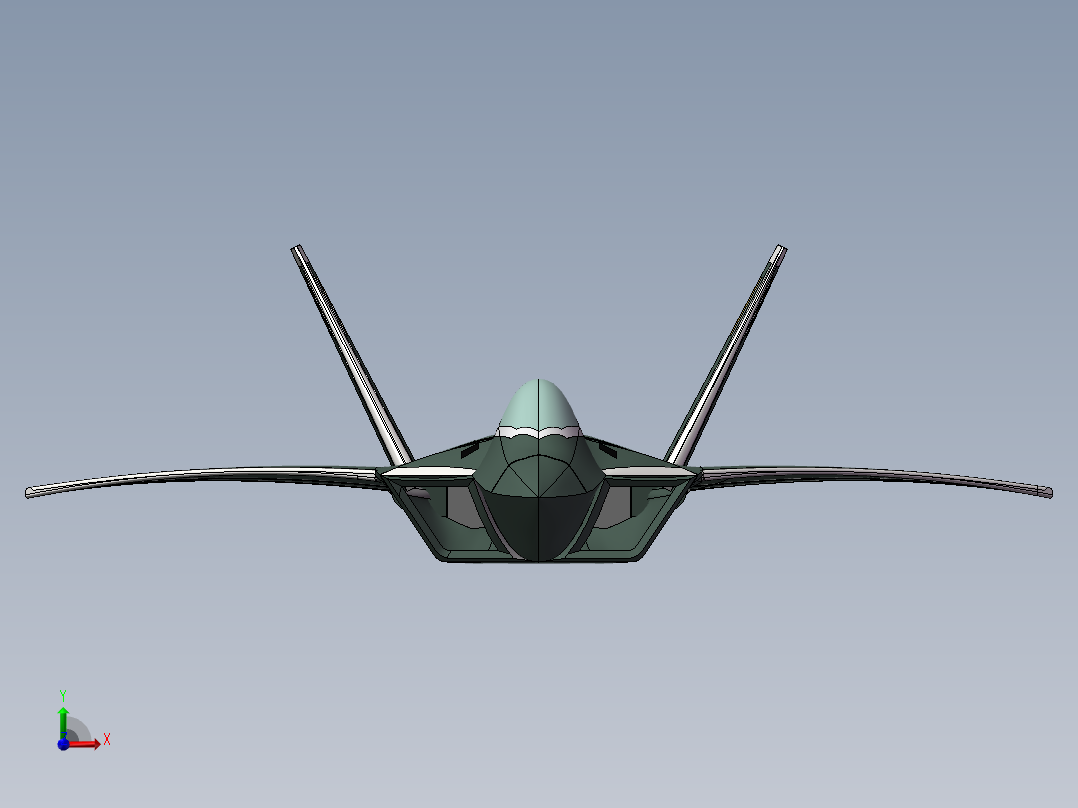 F22猛禽战斗机前视图