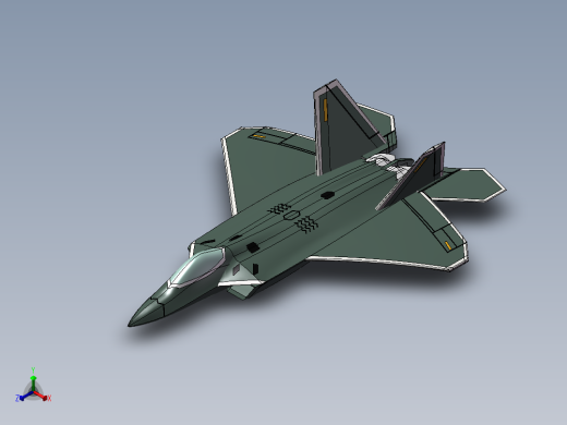 F22猛禽战斗机正等轴测缩略图