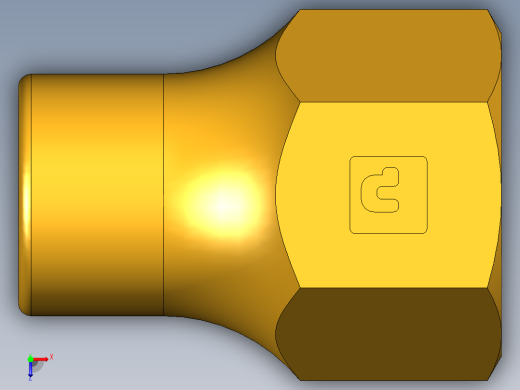 扩口式工业通用硬管接头Long Forged Nut 14FL-4俯视缩略图