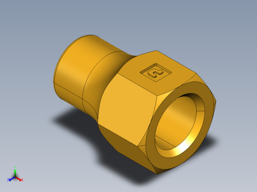扩口式工业通用硬管接头Long Forged Nut 14FL-4正等轴测缩略图
