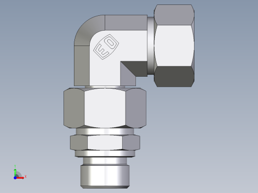 卡套式工业通用硬管接头EO_Assembled_adjustable_standpipe_elbow_EVW18LM71前视缩略图