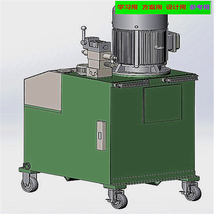 驱动液压缸，液压马达的动力站 非标自动化设备3D图纸3D模型