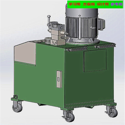 驱动液压缸，液压马达的动力站 非标自动化设备3D图纸3D模型缩略图