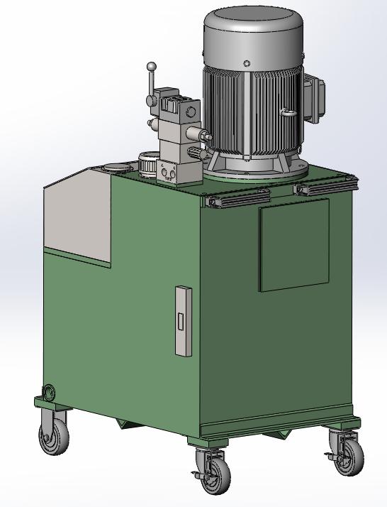 驱动液压缸，液压马达的动力站 非标自动化设备3D图纸3D模型