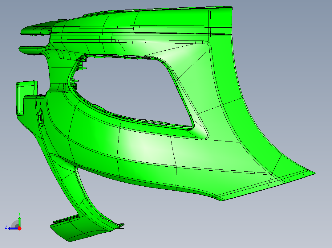 汽车保险杠右视图