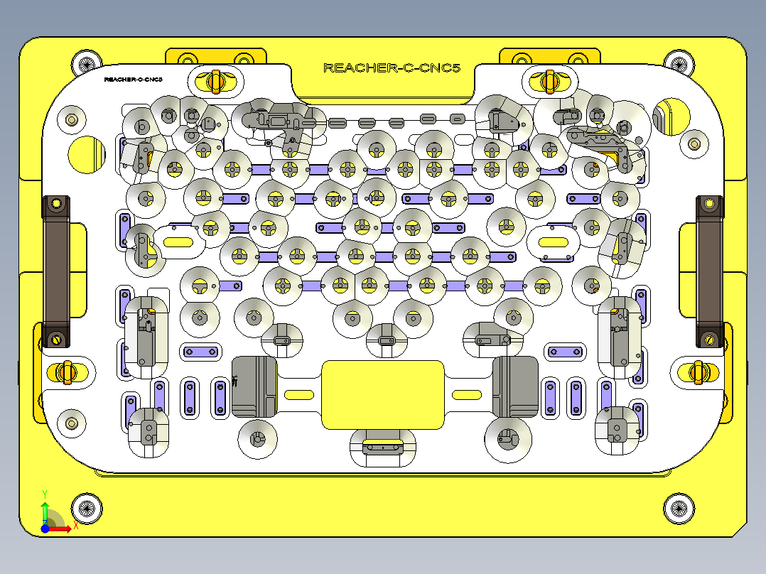 REACHER-C笔记本CNC工装夹具三维模型-CNC5-0614前视图