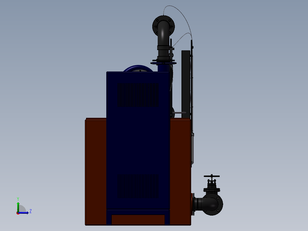 混流式水泵水轮机sw14可编辑左视图