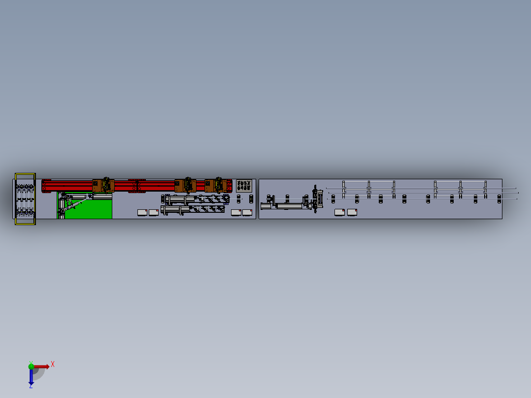 高铁用腕臂智能生产线sw16可编辑俯视图